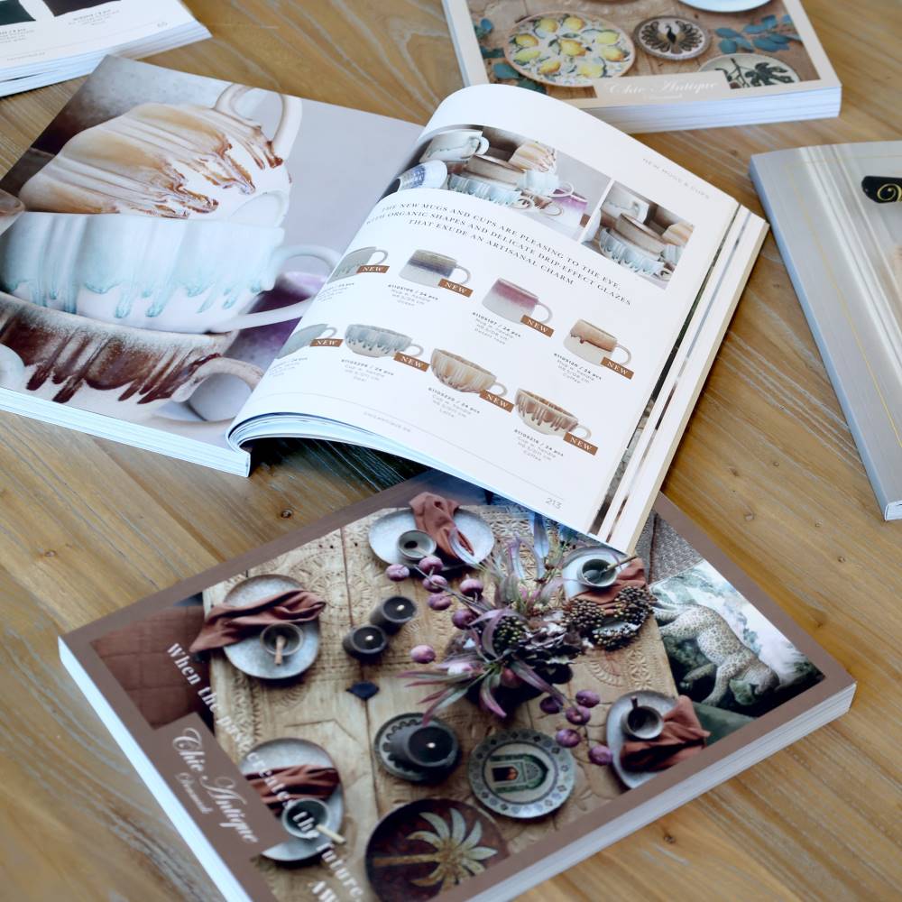 Chic Antique catalogues on the table