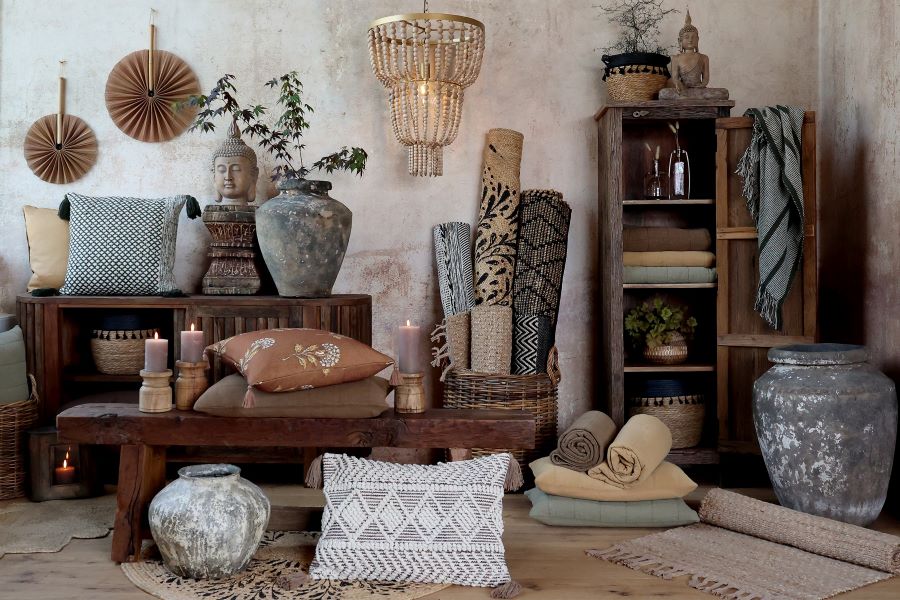 Banc et table en bambou