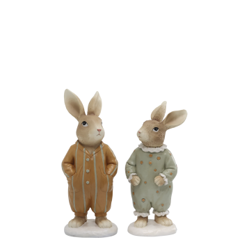 Kaniner m. pyjamas sæt af 2