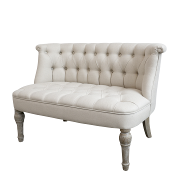 Fransk Sofa i hørstof 2. pers