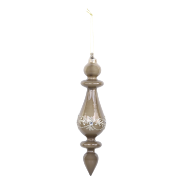 Ornament i glas m. glimmer