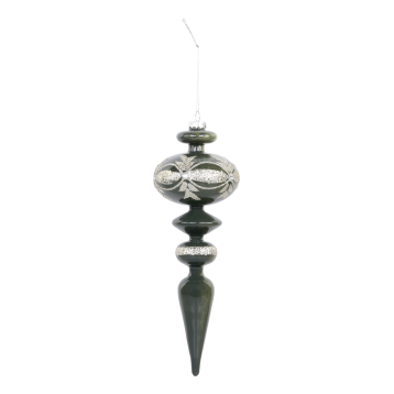 Ornament i glas m. glimmer