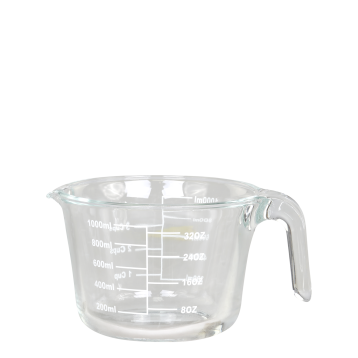 Pot avec échelle de mesure
