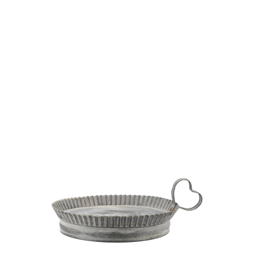 Tray w. heart-shaped handle & wavy edge
