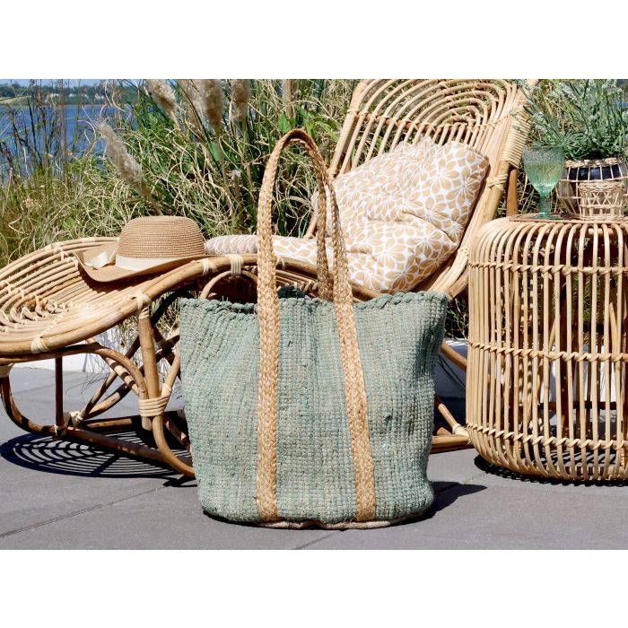 Strandtaske i genbrugsgarn