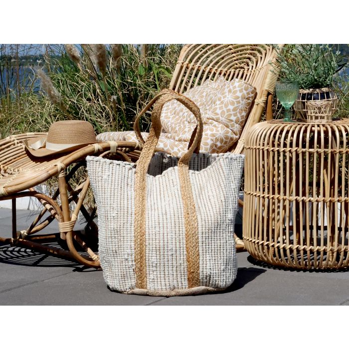 Strandtaske i genbrugsgarn