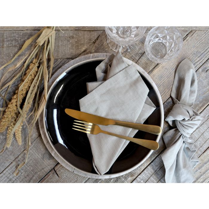 Stoffserviette m. Streifen Set von 4