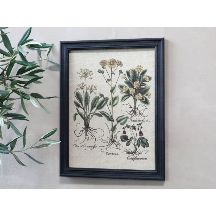 Billede m. blomstermotiv & sort ramme
