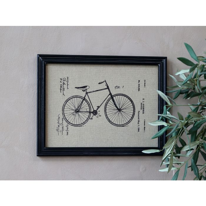 Billede m. cykel & sort ramme