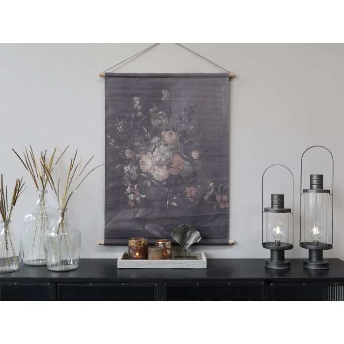 Lærred til ophæng m. blomsterprint