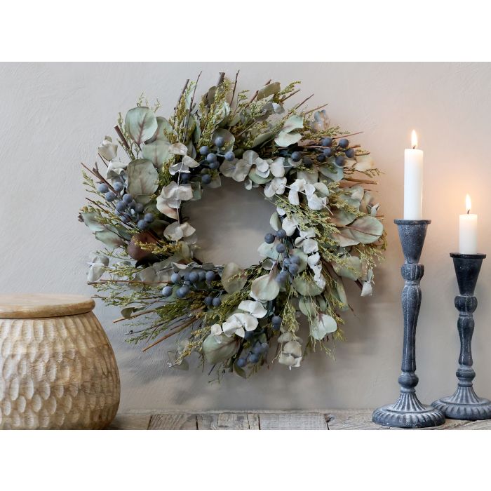 Fleur Krans m. eukalyptus og bær