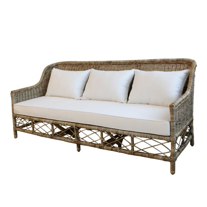 Nantes Sofa geflochten m. Kissen