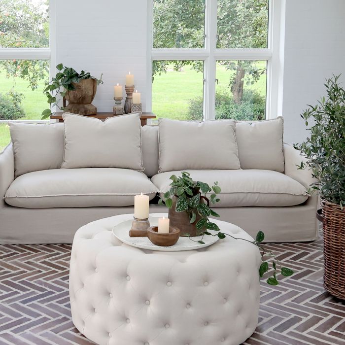 Malo Sofa i hør m. 5 puder