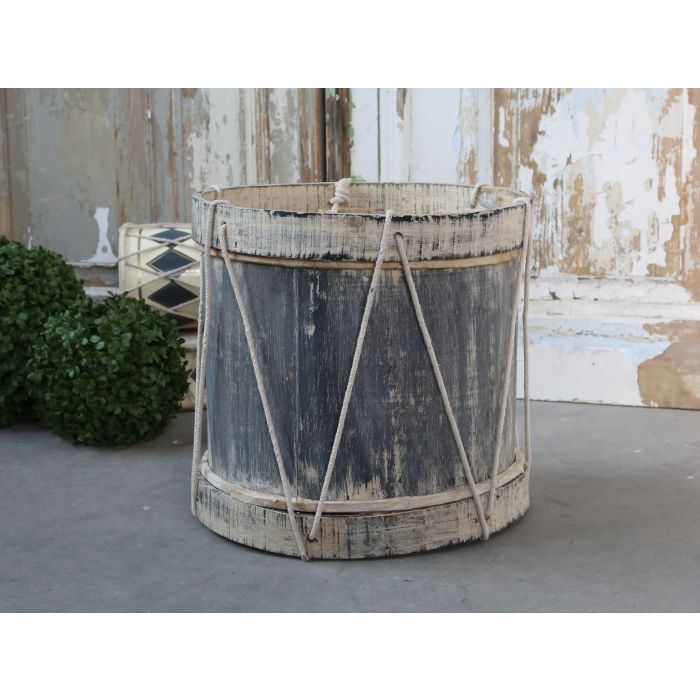 Vintage Trommel m Leder handgemach