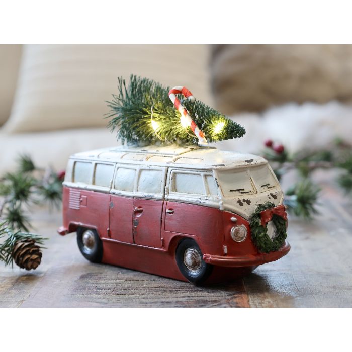 Vintage Bus m. juletræ og LED