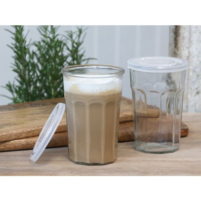 Fransk latte Glas m. riller