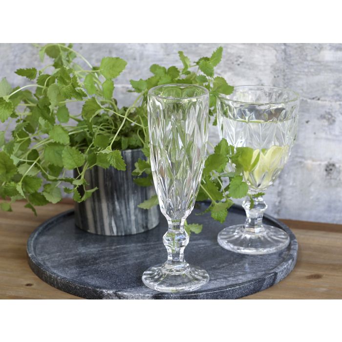 Champagneglas m. diamantudskæring