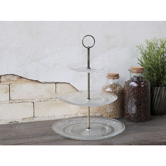 Etagere m. 3 glasfade