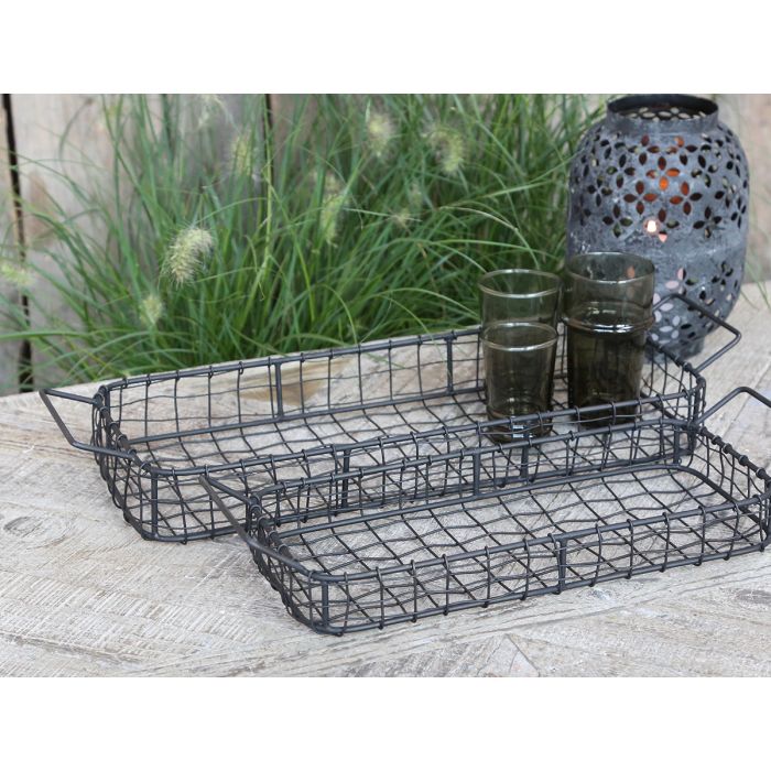 Fil de fer Trays w. handle s/2