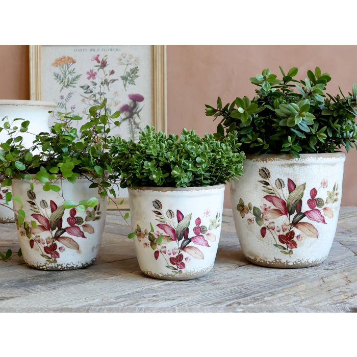 Florac Cache-pot avec motif florale