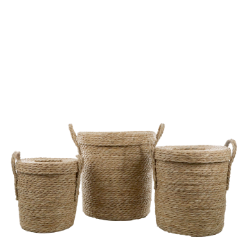 Panier avec couvercle set de 3