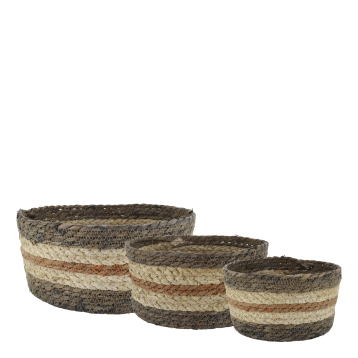 Basket w. stripes set of 3