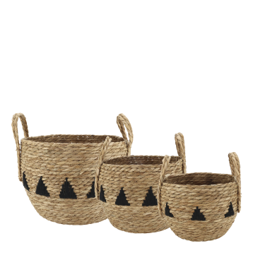Basket w. décor set of 3