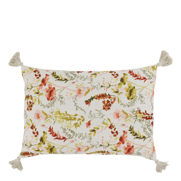 Aix Pillowcase w. tassels & wild flowers