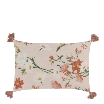 Aix Pillowcase w. tassels & flower pattern