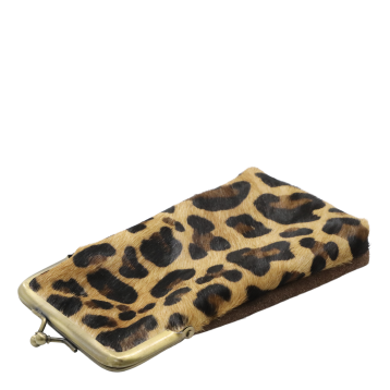 Etui i læder m. leopardprint
