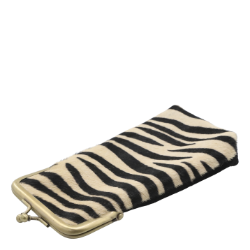 Etui i læder m. zebraprint