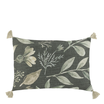 Aix Taie d’oreiller avec balais et motif feuille