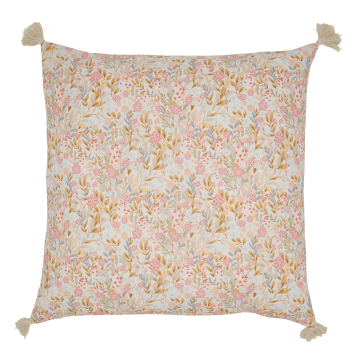 Aix Pillowcase w. tassels & leaf pattern