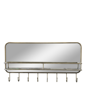 Mirror w. shelf & 8 hooks