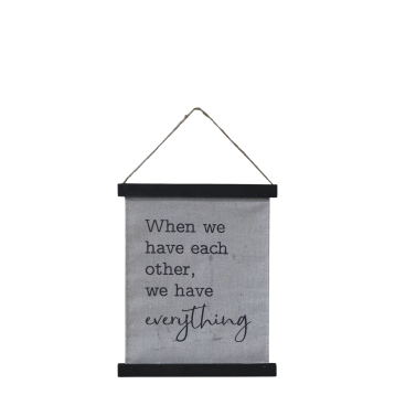 Lærred til ophæng m. tekst