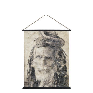 Canvas for hanging w. man