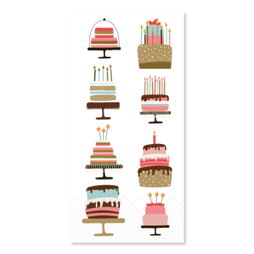 Serviette avec un gâteau d’anniversaire