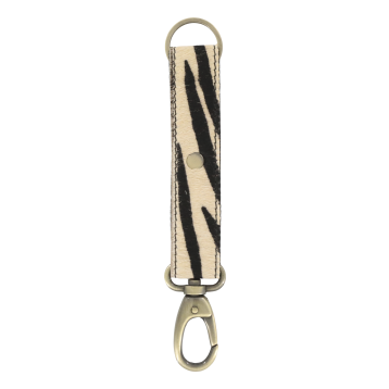Keychain in leather w. zebra print