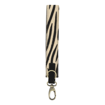 Keychain in leather w. zebra print