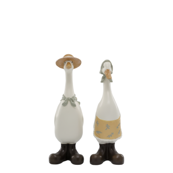 Geese w. scarf & hat set of 2