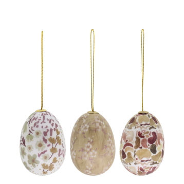 Easter Egg w. flowers set of 3