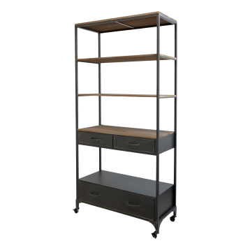 Shelving Unit on wheels w. drawers