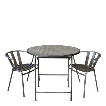 Factory Table Bistro set a. 2 chaises et 1 table