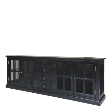 Marseille Vitrinenschrank m. 4 Türen und 4 Schubladen