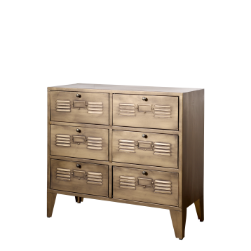Kommode m. 6 Schubladen