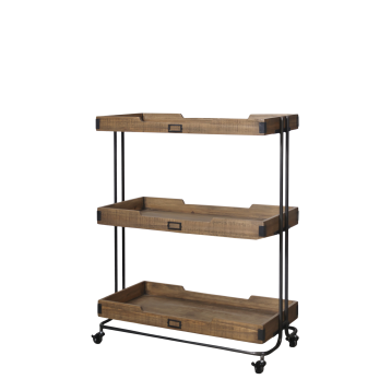 Wagen auf Rädern m. 3 Tabletts