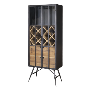 Vitrinenschrank mit Raum für Flaschen und Gläser