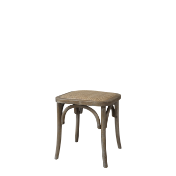 French Stool w. wicker seat