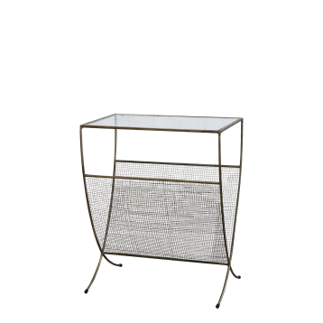 Magazine Rack w. glass top