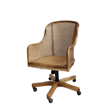 Old French Office Chair w. wicker